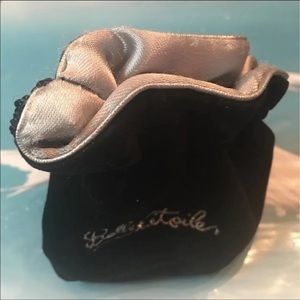 Belle Etoile  drawstring velveteen empty jewelry bag. Inside satin has some wear